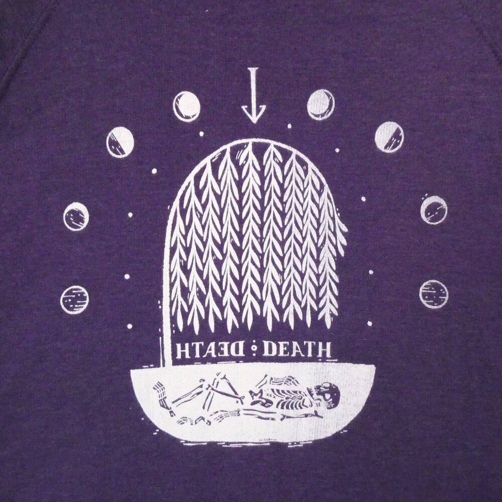 Purple Death Card Tarot Sweatshirt Size XXL 2XL Whimsigoth Cottage Goth Witchy - Picture 3 of 7
